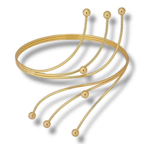 Elegant Boho Adjustable Arm Cuffs gold beaded open armband bracelet for western gothic attire