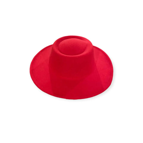 Eye Catching Red Extra Wide Brim Fashion Hat