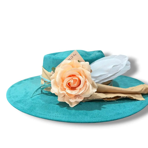 Festival blooming floral rose hair clips with 3D velour rose flower and dual hair clip plus brooch pin in multiple colors, silver hardware, USA made apricot crush