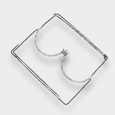 Glam Crown Jewel Chest Body Chain with silver rhinestone crown pendant, under-chest bracket design, and adjustable waist chains flat lay