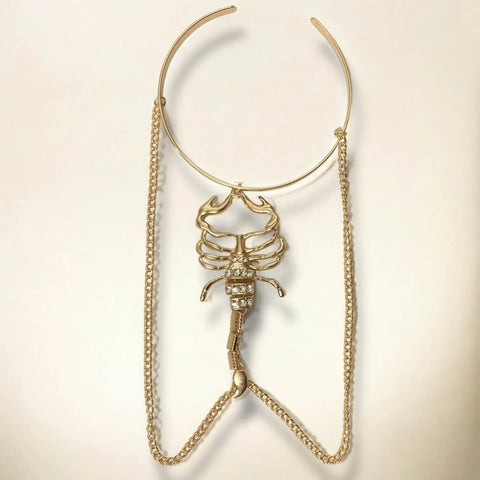Gold Arachnid Scorpion Upper Arm Cuff Bracelet Gothic Statement Bracelet