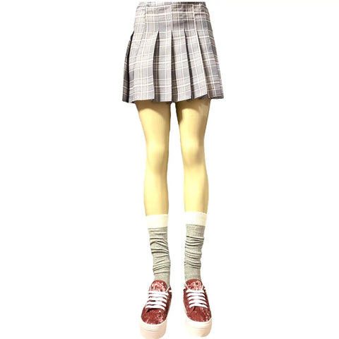 Gray Cable Knit Knee High Socks