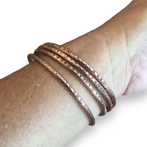 Handcrafted Copper Bangle Bracelets - Wild Time Fashion