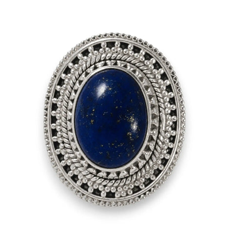 Handcrafted Lapis Lazuli Sterling Silver Ring - 7.75 / sterling silver/blue / Female - Women’s Rings