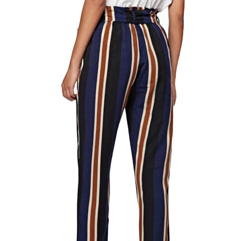 High Waisted Elongated Bold Striped Pants - Wild Time Fashion