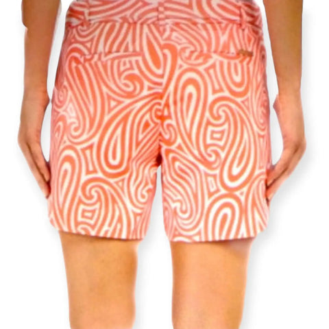 High Waisted Pink Abstract Chino Shorts - Wild Time Fashion 