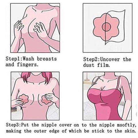 instructions on how to use the self adhesive bra cups