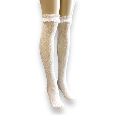 Lace Ruffle Knee High Stocking Socks