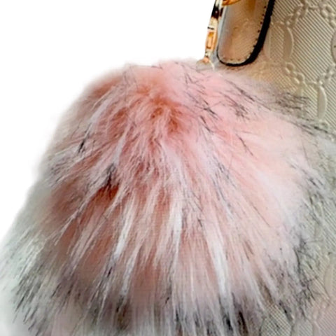 Large Furry Pom Pom Handbag Charm
