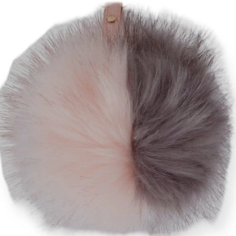 Large Furry Two-Tone Pom Pom Handbag Charm