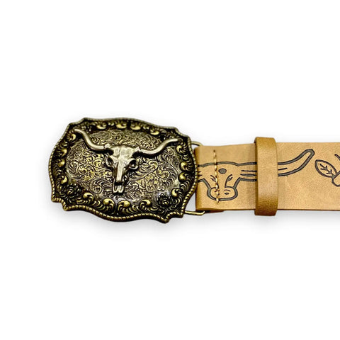 Long Horn Bull Cowgirl Belt