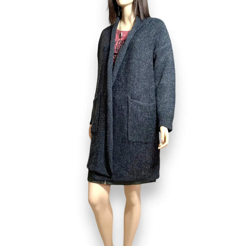 Long Luxurious Gray Wool Cardigan