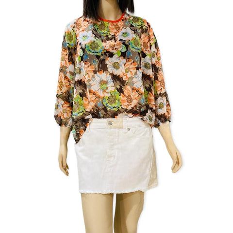 Long Sleeve Lightweight Blooming Floral Blouse
