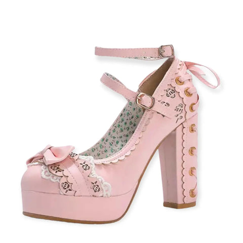 Mary Janes Pink Platform Heels