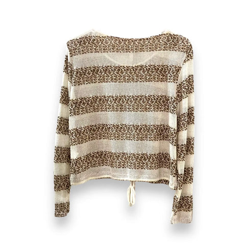 Metallic Striped Lightweight Knit Top- Wild Time Fashion