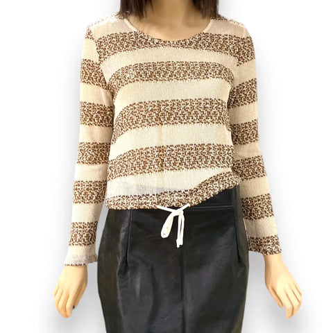 Metallic Striped Lightweight Knit Top - Wild Time Fashion
