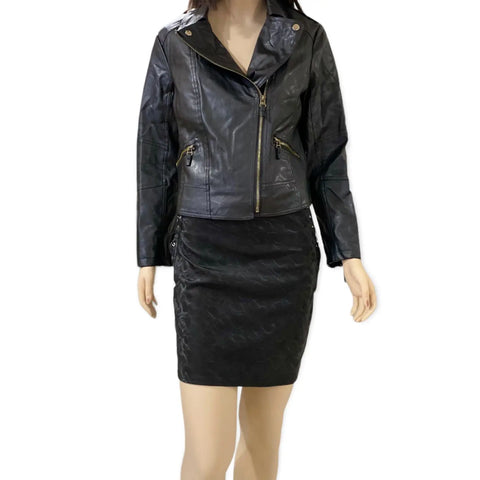Women's Black Matte Moto Jacket