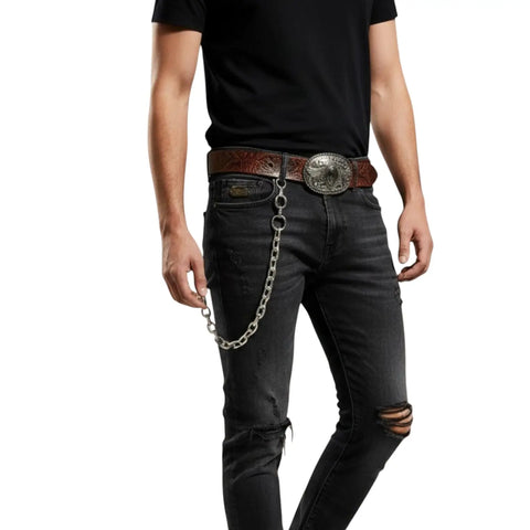 Multi-Layer Silver Pants Chains with O-rings, clips, moto, punk hardware single chunky chain