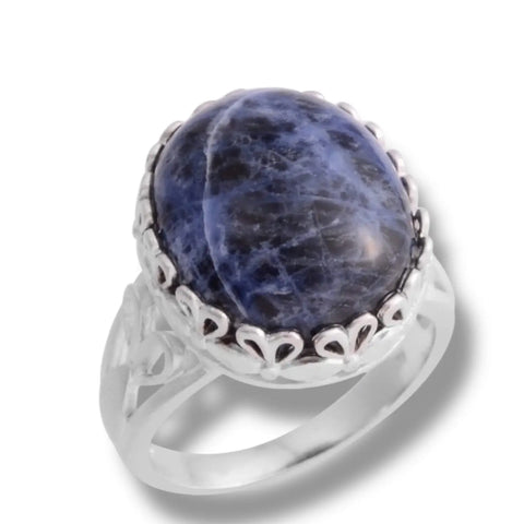 Natural Sodalite Sterling Silver Ring
