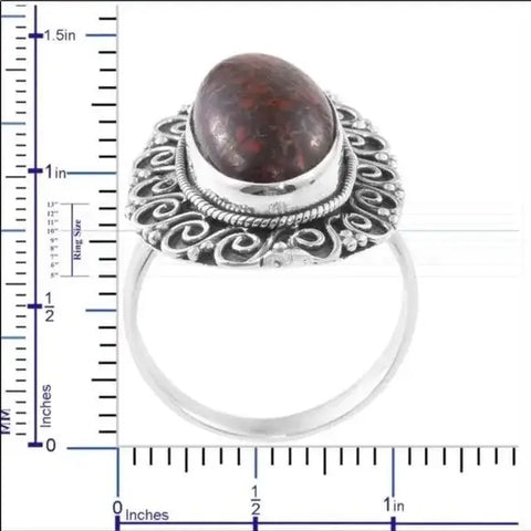Natural Stone Sterling Silver Ring
