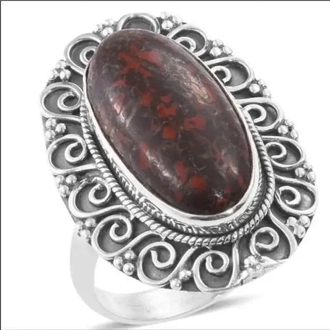 Natural Stone Sterling Silver Ring