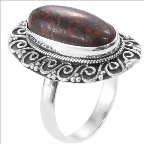 Natural Stone Sterling Silver Ring