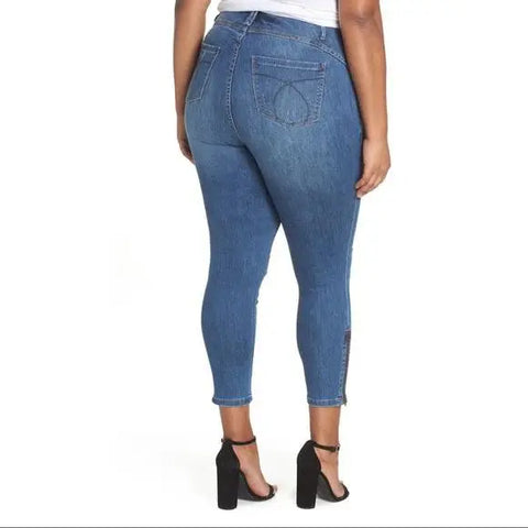NEW Skinny Distressed Denim Jeans by YSJ 16W 34x26 - Wild Time Fashion 