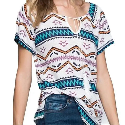 NEW Southwest Short Sleeve Tassels Top Size Large - Wild Time Fashion 