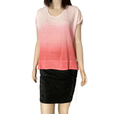 Ombre Short Sleeve Cotton Knit Top