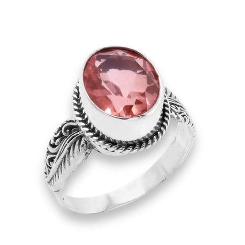 Pink Morganite Sterling Silver Ring