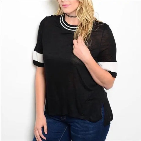 NEW Blouse Comfortable Lightweight Black Plus Size - Wild Time Fashion 