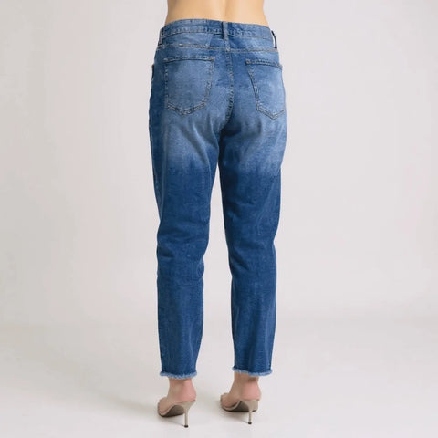 back view plus straight leg ankle jeans with pockets