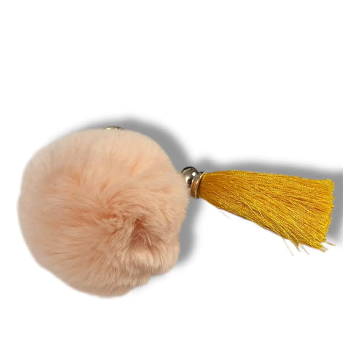 Plush Pink Fur Ball Tassel Handbag Charm