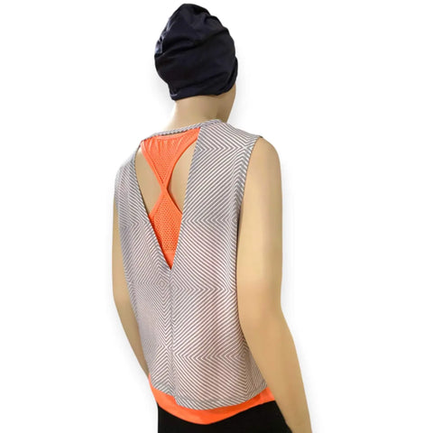 Puma Tribal Striped Draped Tank Athletic Coverup 