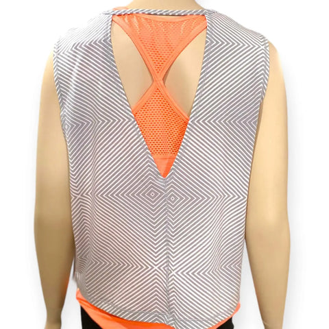 Puma Tribal Striped Draped Tank Athletic Coverup 