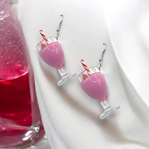 Purple Watermelon Smoothie Fruity colorful dangle earrings