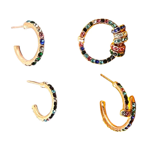 Rainbow Hoops Earrings Set - Wild Time Fashion 