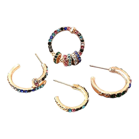 Rainbow Hoops Earrings Set - Wild Time Fashion