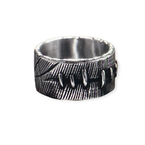 Relic Wide Band Biker Ring