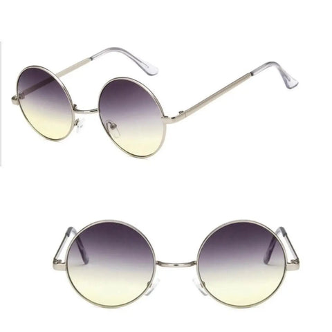 Retro Round Gradient Metal Frame Sunglasses