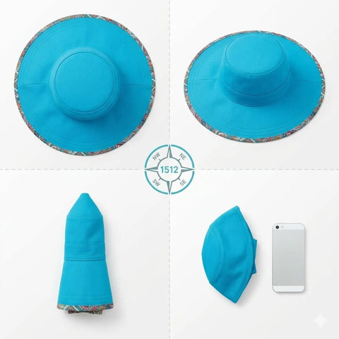 Reversible Colorful Wide Brim Summer Sun Hat - Sun Hats