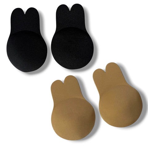 black or nude b/c cups Self adhesive seamless bra cups in nude or black with reusable strapless backless coverage
