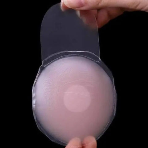 adjustable design reusable single cup shown Stick On Silicone Pink Lift Bra Cups a-c