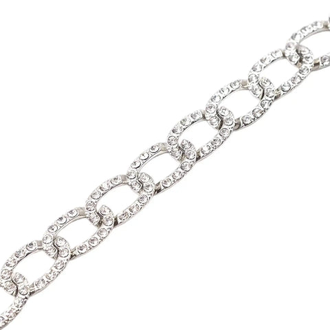 Silver Chunky Chain Rhinestone Choker silver chunky chain rhinestone choker with pave links