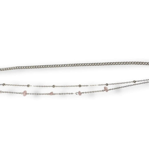 Silver Multi Layered Beaded Belly Chain Belts - Layered Waist Chain Jewelry / Silver / Adjustable - Body Jewelry
