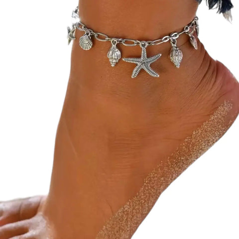 Silver Sea Shells Charming Anklets - Wild Time Fashion 