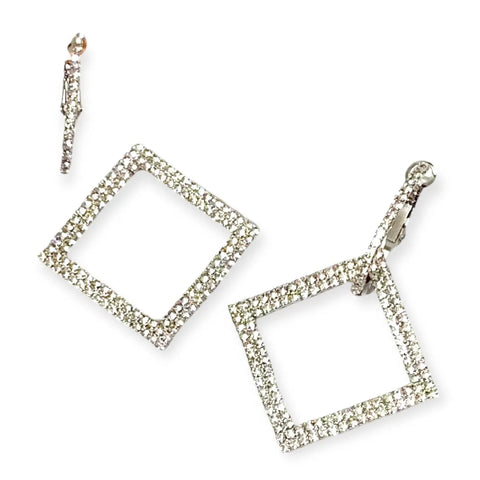 Silver Square Hoop Earrings - Wild Time Fashion