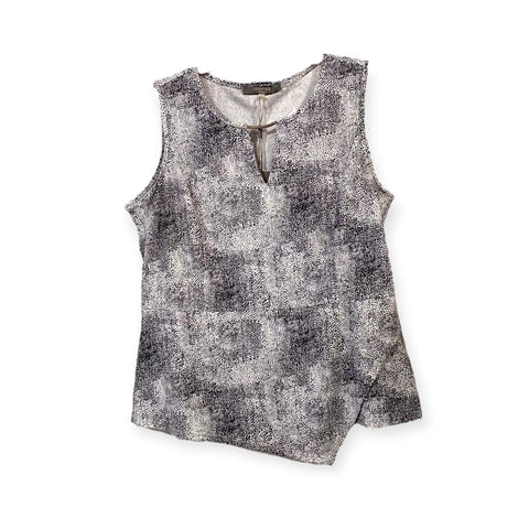Sleeveless Reptile Envelope Hemline Blouse - Wild Time Fashion