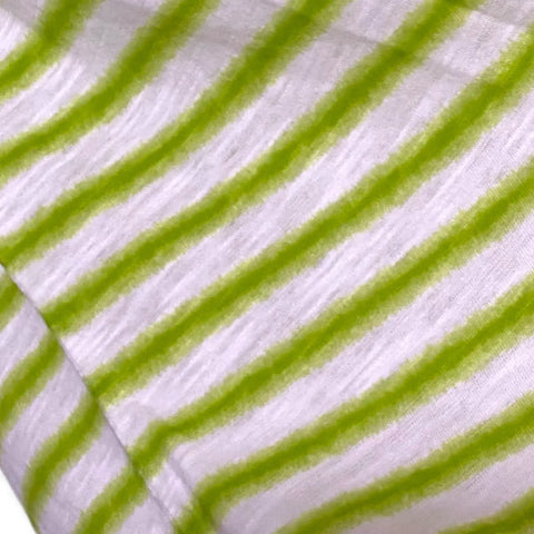 breathable cotton neon green and white striped sleeveless top