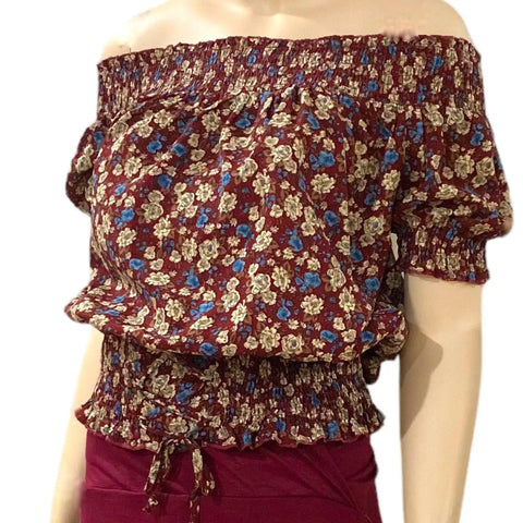 Smocked Off Shoulder Floral Top